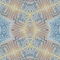 Soft seamless grunge colorful pattern. Collage with hand made pastel lines. Batik background, backdrop. Boho style, kaleidoscope