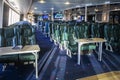 Soft seats with tables in second class on a cruise ship Royalty Free Stock Photo