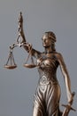 soft selective focus, the symbol of justice and justice is a statuette of the goddess Themis judge& x27;s gavel. legal