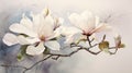 Soft Serene Watercolor of Peaceful Calming Mag AI Generated