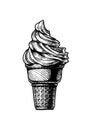 Soft serve ice cream in a cone