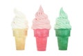 Soft Serve Ice Cream or Frozen Yogurt Cones Royalty Free Stock Photo