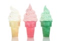 Soft Serve Ice Cream or Frozen Yogurt Cones Royalty Free Stock Photo