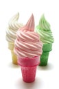 Soft Serve Ice Cream Frozen Yogurt Cones Royalty Free Stock Photo