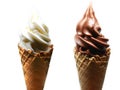 soft serve ice cream in a waffle cone Royalty Free Stock Photo