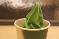 Soft serve matcha tea ice cream in Tokyo, Japan Royalty Free Stock Photo