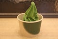 Soft serve matcha tea ice cream in Tokyo, Japan Royalty Free Stock Photo