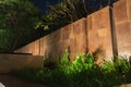 Soft shadows casting onto a landscaped wall with nice mood light