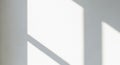 Soft shadows from a window frame are projected onto a white surface, creating a geometric pattern. Royalty Free Stock Photo