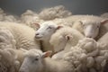 Soft Sheep sleep cloud white. Generate Ai