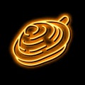 soft-shell clam neon glow icon illustration