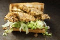 Soft shell crab seafood po boy sandwich Royalty Free Stock Photo