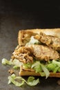 Soft shell crab seafood po boy sandwich Royalty Free Stock Photo