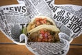 Soft shell tacos in basket Royalty Free Stock Photo