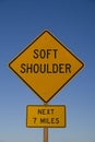 Soft Shoulder Road Sign Royalty Free Stock Photo