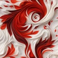 Soft silk with red love motif seamless pattern, created with generative AI