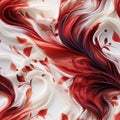 Soft silk with red love motif seamless pattern, created with generative AI