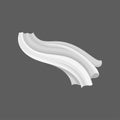 Soft silk textile. Long white cloth flying on the wind. Drape with wavy folds. Piece of fabric material. Flat vector