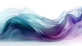 Soft silky frabric in blue and purple, wavy transparent satin isolated on white, creativity concept modern background, abstract