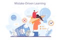 Soft skills concept. Business people or employee with mistake-driven