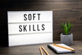 Soft Skills concept. Text in lightbox Royalty Free Stock Photo