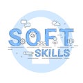 Soft Skills, Social and Emotional Intelligence Sign Illustration. Flat Vector Design