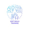 Soft skills training blue gradient concept icon Royalty Free Stock Photo