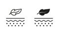 Soft Skin Line and Silhouette Black Icon Set. Cosmetic for Sensitive Skin, Lightweight Feather Pictogram. Dermatologist