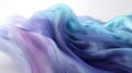 Soft smooth silky frabric in blue and purple color, wavy shinny satin isolated on white, feminine concept modern abstract