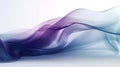 Soft smooth silky frabric in blue and purple color, wavy transparent satin isolated on white, modern abstract background.