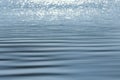 Soft and smooth water wave ripple with blurred bright abstract bokeh of sun light. Royalty Free Stock Photo