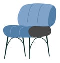 Minimalist chair, armchair with thin legs vector