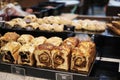 Soft and sweet breads on shelters ready to sell Royalty Free Stock Photo