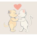 Soft and tender card - dog and cat - friends