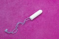 Soft tender protection for woman critical days, gynecological menstruation cycle. Menstruation sanitary soft cotton tampon for wom