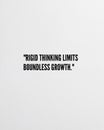 Soft White Background with Rigid Thinking Limits Growth Quote for Success Canvas Print Royalty Free Stock Photo