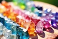 soft-toned rainbow of tiny healing crystals