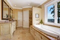 Soft tones bathroom interior in luxury house Royalty Free Stock Photo