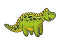 Soft toy dinosaur color sketch vector illustration