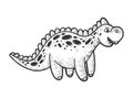 soft toy dinosaur sketch vector illustration