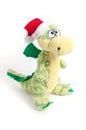 Soft toy dragon isolated on white background