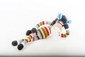 Soft toy lying bright zebra