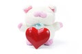 Soft Toy Pig with Love Heart Royalty Free Stock Photo