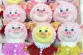 Soft toys piggies with expressive blue eyes Royalty Free Stock Photo