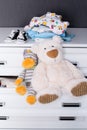 Toys on dresser drawer Royalty Free Stock Photo