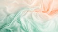 Soft trails of smoky mint green and pale peach gently drift across the background, creating a