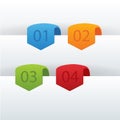 Soft vector arrows. Four arrows with numbers in different colors