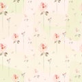 Soft vector seamless pattern. Hand drawn roses flowers on peachy background like watercolor painting. Template for textile, Royalty Free Stock Photo