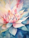 Soft and Vibrant Lotus Petals in Abstract Watercolor AI Generated