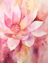 Soft and Vibrant Lotus Petals in Abstract Watercolor AI Generated